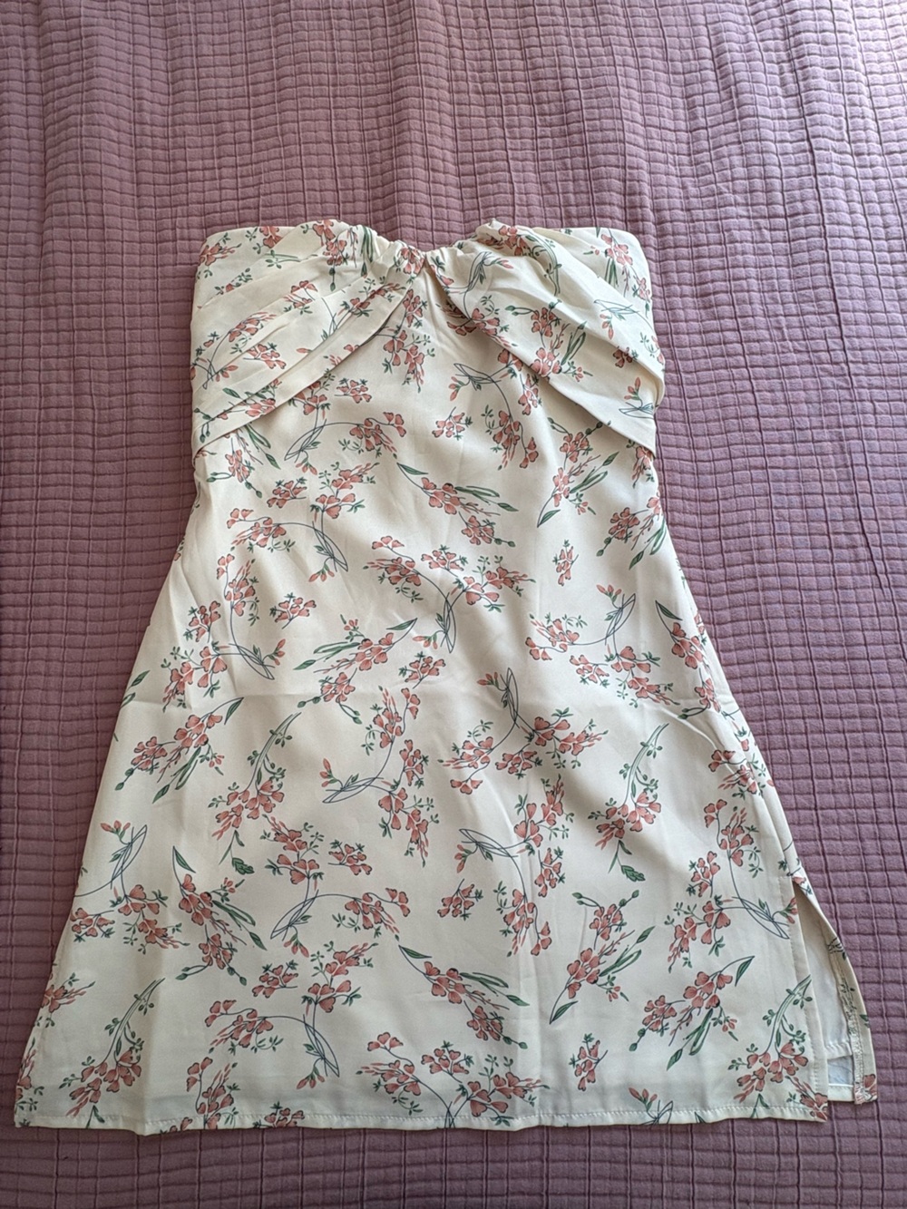 Princess Polly Cream Mini Dress with Pink Floral Print